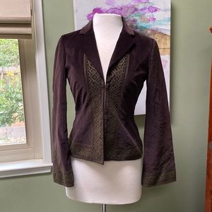 💎 Rare Find! 💎 Tory Burch Brown Velour Blazer - Size 4